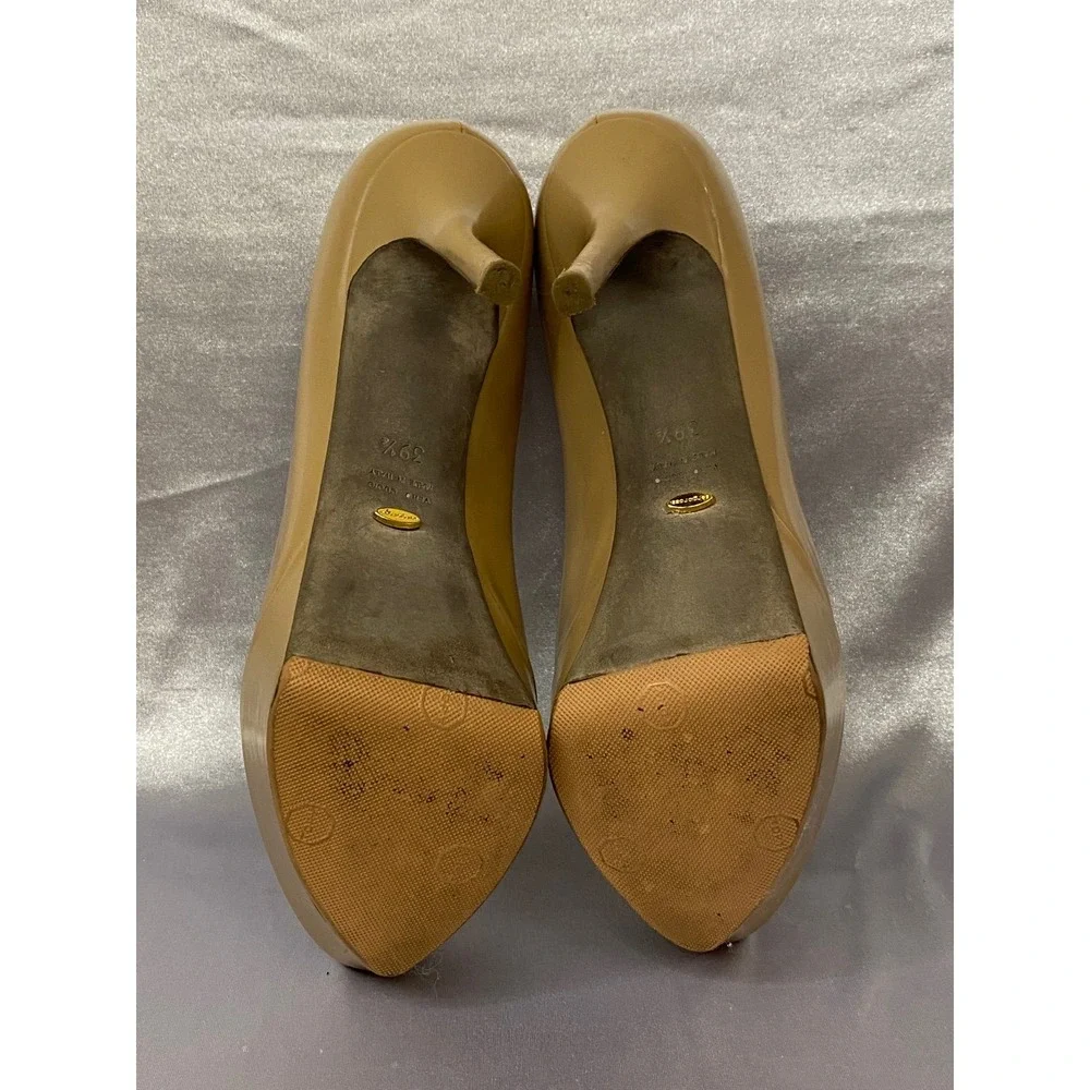 SERGIO ROSSI SHOES CACHET PEEP TOE PLATFORM PUMPS BEIGE TAUPE $730 39.5 9.5 Used